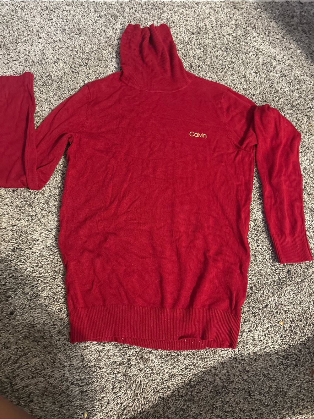 Calvin Klein Deep Red Turtleneck Sweater - Men's